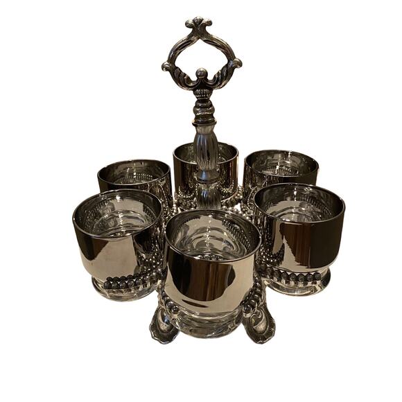 Vintage L&L WMC 1970 Barware Brandy Glass Holder‎ Silver #3121 - Picture 1 of 5